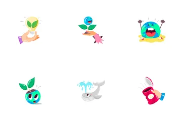 Recycling Stickers Icon Pack