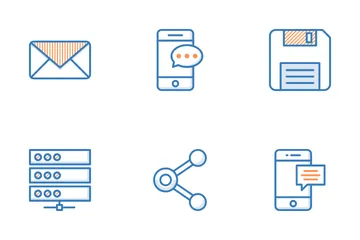 Red y comunicación Icon Pack