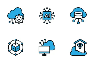 Rede de computação em nuvem Pacote de Ícones