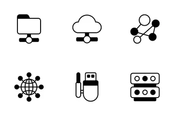 Rede e compartilhamento Pacote de Ícones