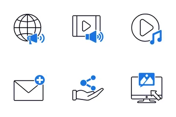 Medios de comunicación social Paquete de Iconos