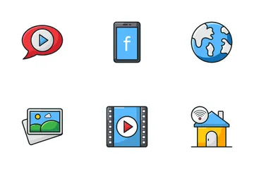 Medios de comunicación social Icon Pack