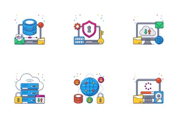 Redes y bases de datos Paquete de Iconos