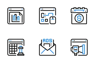 Référencement et marketing en ligne Pack d'Icônes