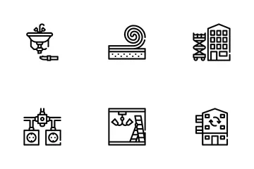 Reparação de reforma residencial Pacote de Ícones