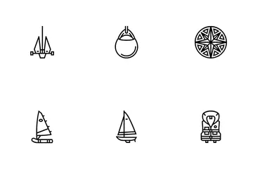 Regata de Iates Esportivos à Vela Pacote de Ícones