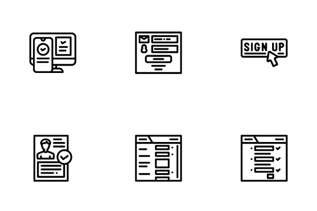 Registration Form Web Icon Pack - 20 Line Seo & Web Icons | SVG, PNG ...