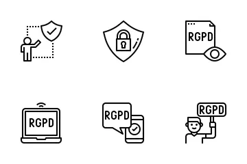 Reglamento General de Protección de Datos (GDPR) Paquete de Iconos