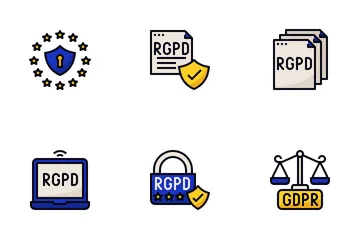 Reglamento General de Protección de Datos (GDPR) Paquete de Iconos