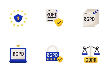 Reglamento General de Protección de Datos (GDPR) Paquete de Iconos