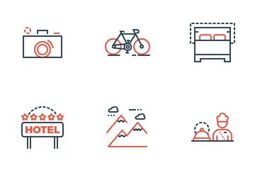 Reisen und Hotels Symbolpack