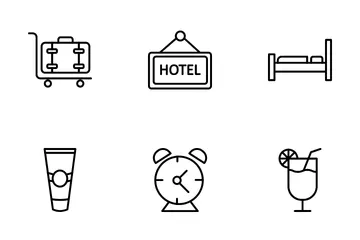 Reisen und Hotels Symbolpack