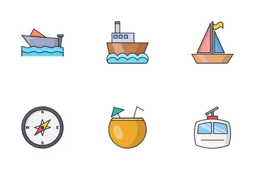 Reisen und Tourismus Symbolpack