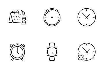 Reloj y hora Paquete de Iconos