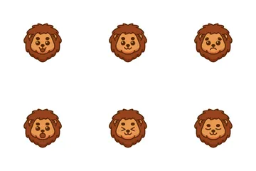 Lion Emoji Rempli Icon Pack