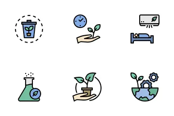 Renewable Energy And Environmental Sustainability Icon Pack