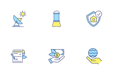 Renewable Energy At Home Icon Pack