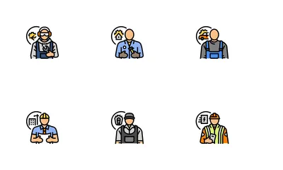 Repair Worker Engineer Man Icon Pack