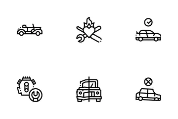Reparação de restauração de automóveis Pacote de Ícones
