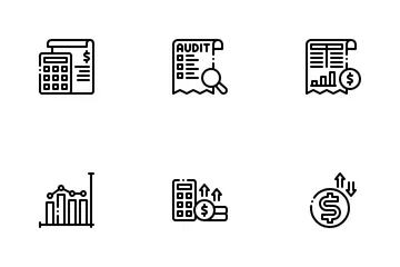 Reportes financieros Icon Pack