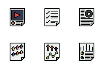 Reports Sketch Icon Pack