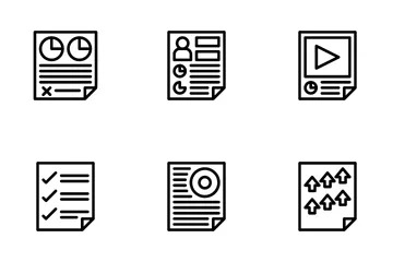 Reports Sketch Icon Pack