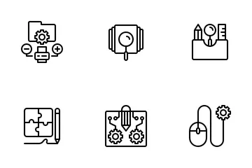 Research And Data Processing Icon Pack