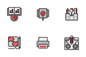 Research And Data Processing Icon Pack