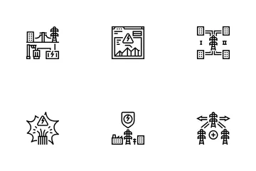 Énergie du réseau électrique Pack d'Icônes