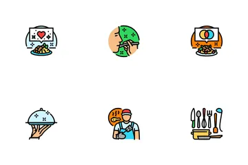 Restaurant Chef Cooking Food Icon Pack