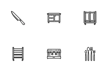 Restaurant Equipment Kitchen Cafe Icon Pack