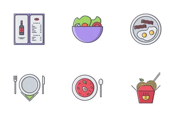 Restaurant Filled Outline Icon Pack