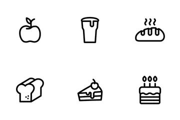 Restaurante Comida y Bebidas Paquete de Iconos