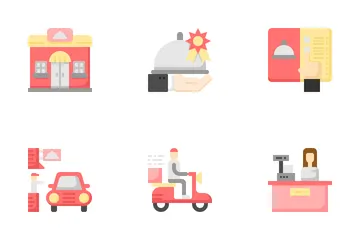 Restaurants und Dienstleistungen Symbolpack