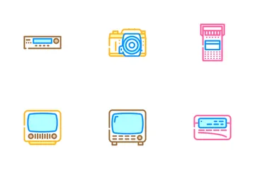 Retro Gadget Vintage Techology Icon Pack
