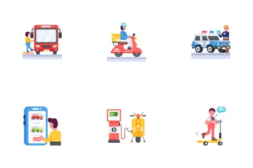 Ride Sharing & Transportation Icon Pack