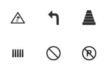 Road Sign Glyph Icon Pack