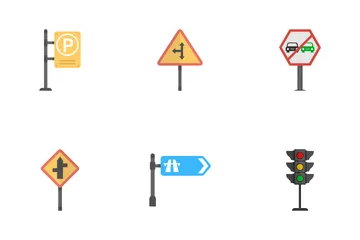 Road Signs And Junctions Icon Pack