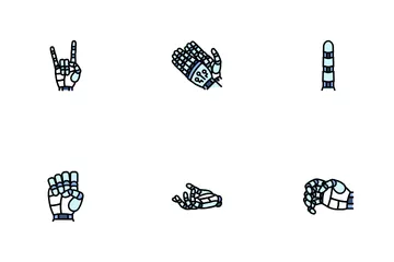 Robot Hand Gesture Ai Digital Icon Pack