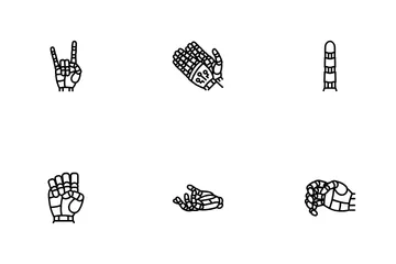 Robot Hand Gesture Ai Digital Icon Pack