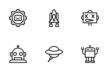 Robot Line Icons Icon Pack
