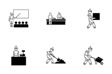 Roboterarbeiter Symbolpack