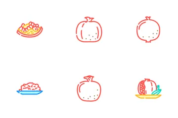 Romã Fruta Natureza Orgânica Icon Pack