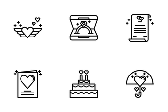Romance Outline Icon Pack