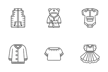 Ropa de niños Paquete de Iconos