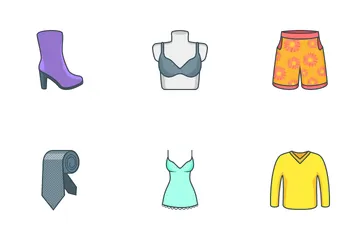 Ropa y accesorios Paquete de Iconos