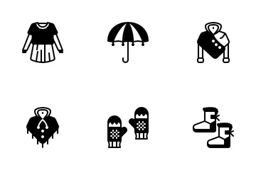 Ropa Y Complementos De Invierno Paquete de Iconos