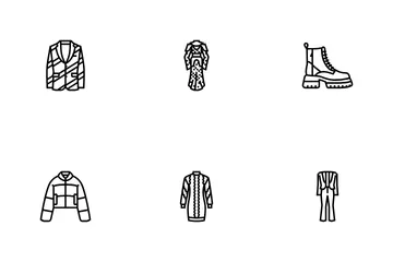 Roupas estilosas da moda Pacote de Ícones