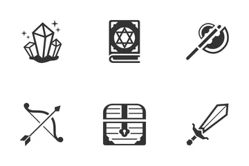 Rpg role play pc game icons set Royalty Free Vector Image