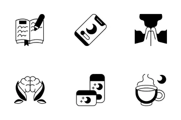 Rutina nocturna Paquete de Iconos